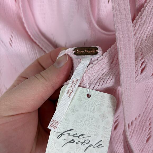 Free People Light Pink Cap Sleeve Open Back Laser Cut Robin Seamless Midi Dress - Picture 13 of 14